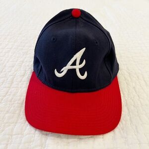 Vintage Atlanta Braves Hat Cap Fitted 6 7/8 Blue Sports Specialties MLB Wool